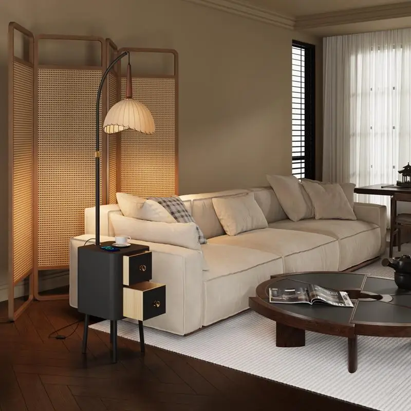 Modern Luxury Nightstands Drawers White Nordic Minimalist Floor Lamp Storage Box Organizers Table De Chevet Bedroom Furniture