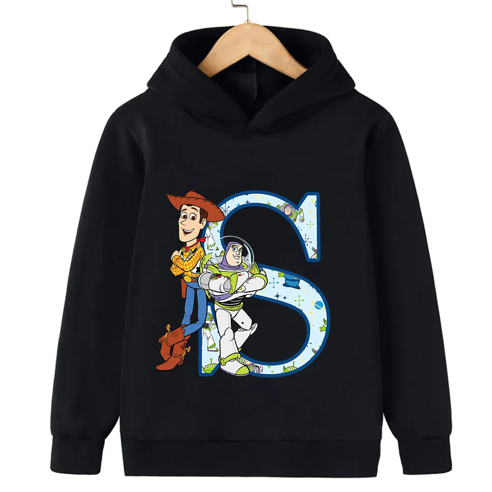 Toy Story Hoodies Woody Buzz Lightyear Letter ABCD Children Pullover Disney Casual Clothes Kids Sweatshirts for Girl Boy Tops