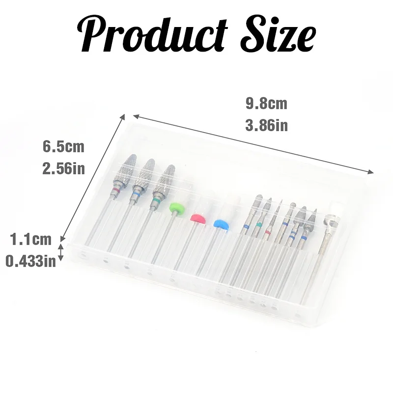 13 unids/caja cortadores de uñas multifuncionales brocas eléctricas para manicura pedicura aleación de tungsteno cabezal de molienda herramientas para uñas