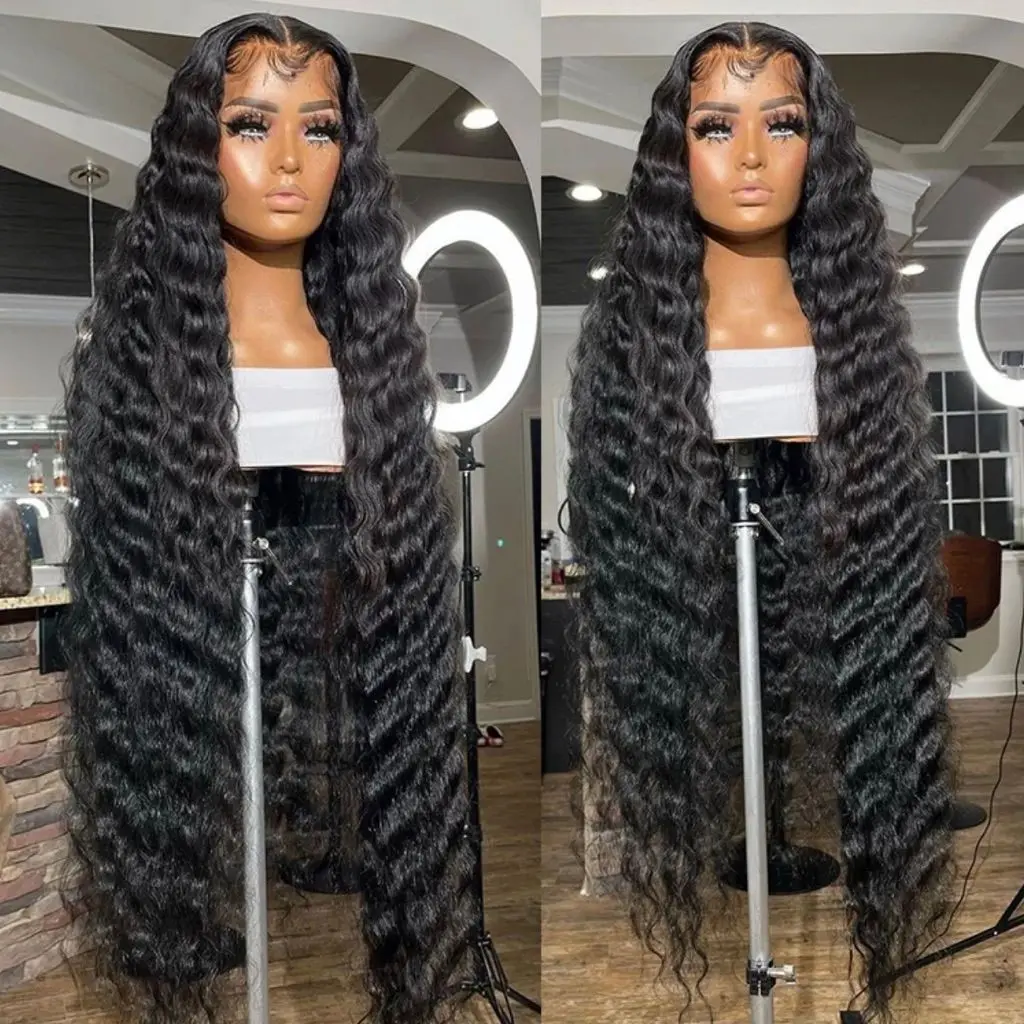 hd lace wig 13x6 human hair Curly Wig For Women Pre Plucked 30 40 Inch Loose Deep Wave Water wave Frontal Wigs