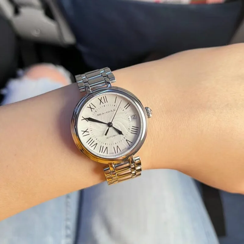 Seagull Reloj moda biały diamentowy zegarek damski Top marka luksusowy zegarek na rękę prosty damski zegarek do sukni Relogios Feminino 417L