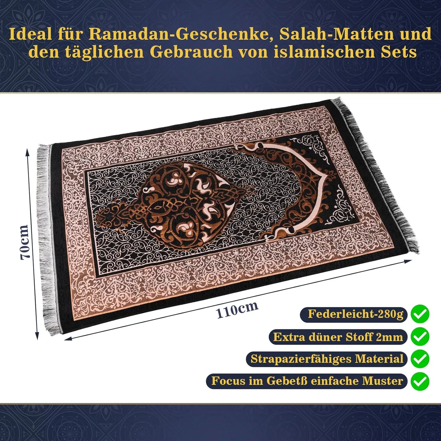 Prayer Rug With Prayer Pearls Muslim Rug Floor Mat For Women Men Ramadan Islamic Gifts Carpet Praying Islam Prayer Mats