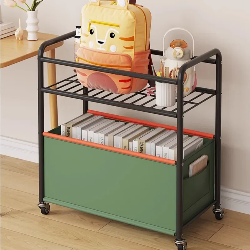 Multi-function School Bag Storage Rack Mobile Multi-layer Children's Toy Cart Household Living Room Gap Dirty Clothes Basket