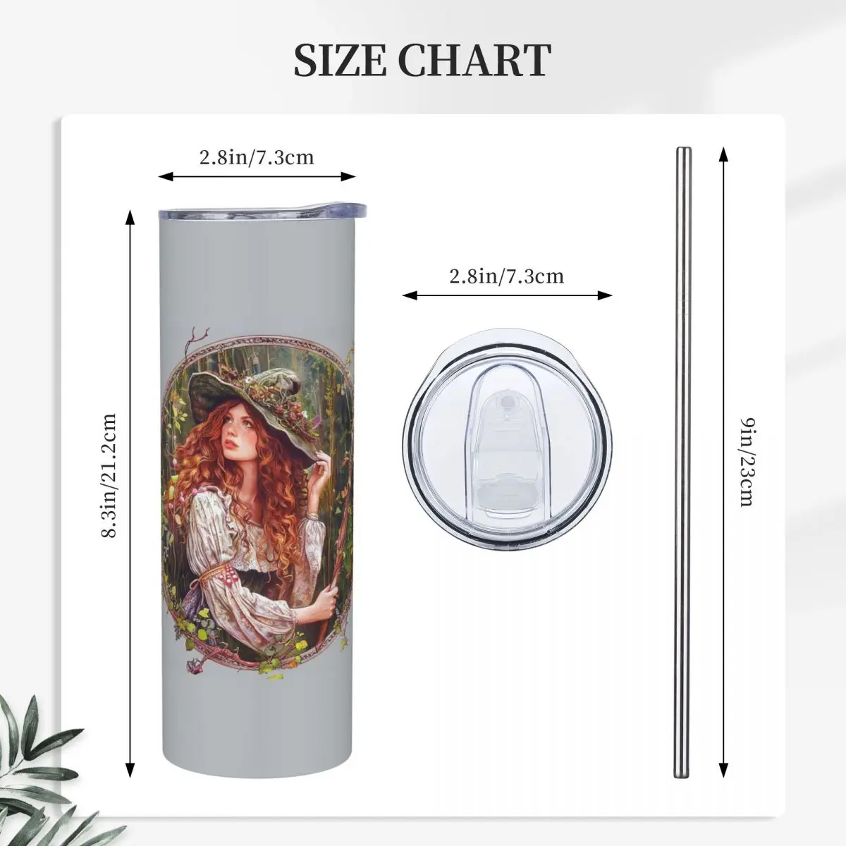 Enchanted Forest Witch Stainless Steel Tumbler Vacuum Insulated Mugs Thermal Cold Cups Straw With Lid 20oz
