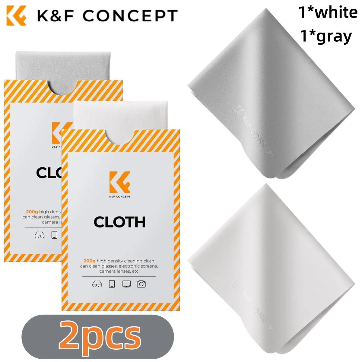 K&F CONCEPT 6x7 inch Premium Microvezel Reinigingsdoeken Lensreinigingsdoek voor camera lenzen, brillen, telefoonschermen, camera's