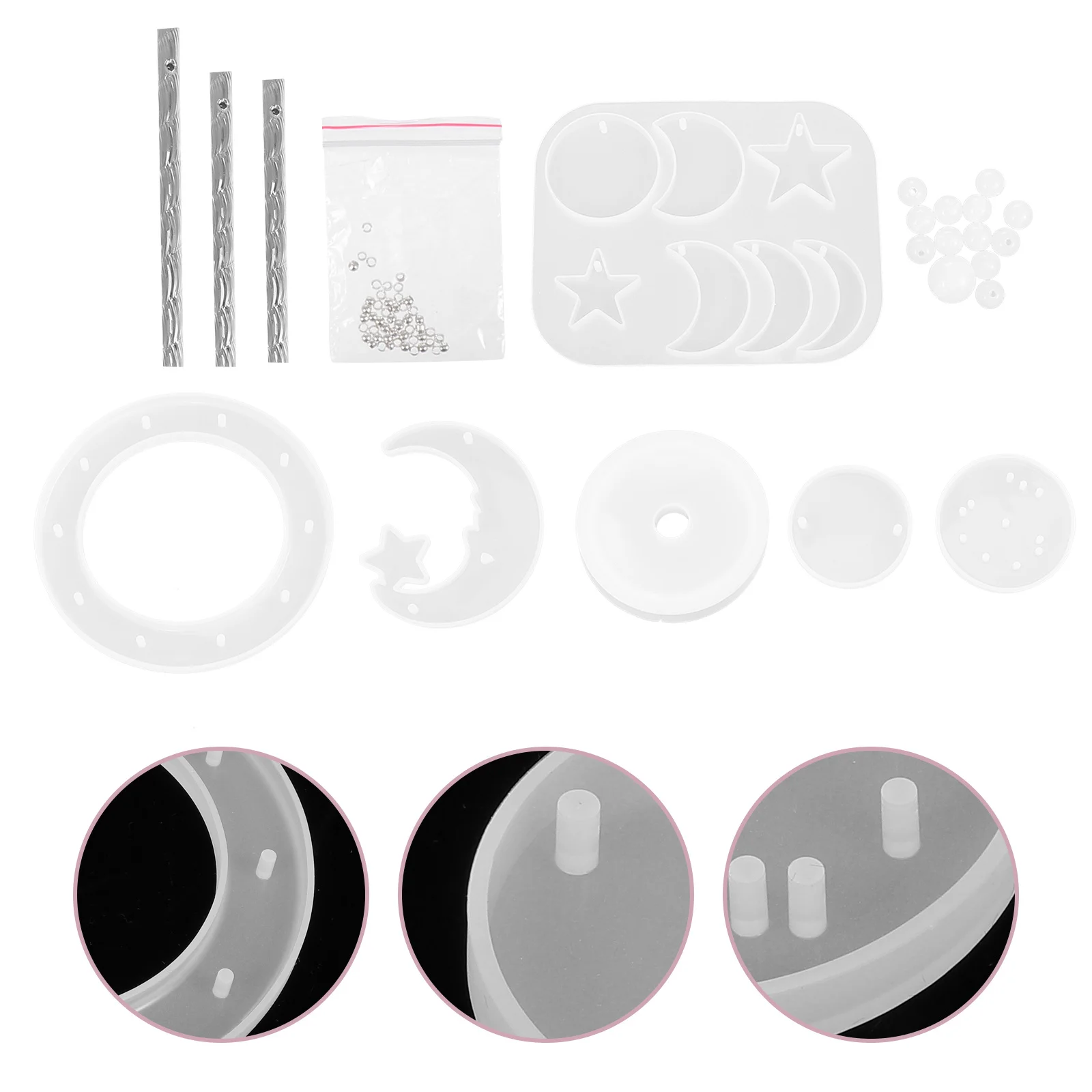 

1Set Silicone Wind Chime Mold Flexible DIY Pendant Making Kit Epoxy Resin Craft Mold Handmade Hanging Ornament Decor