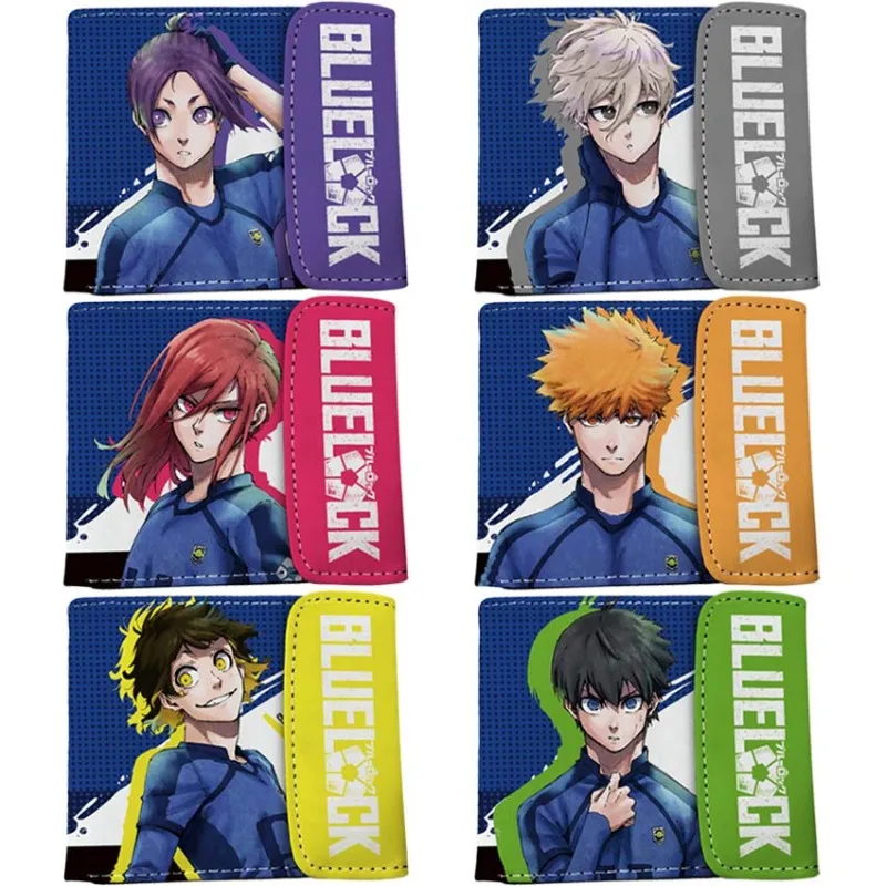 

BLUE LOCK Isagi Yoichi Pu Leather Short Wallet Casual Creative Double Fold Thin Wallet Foldable Minimalist Soft Leather Wallet