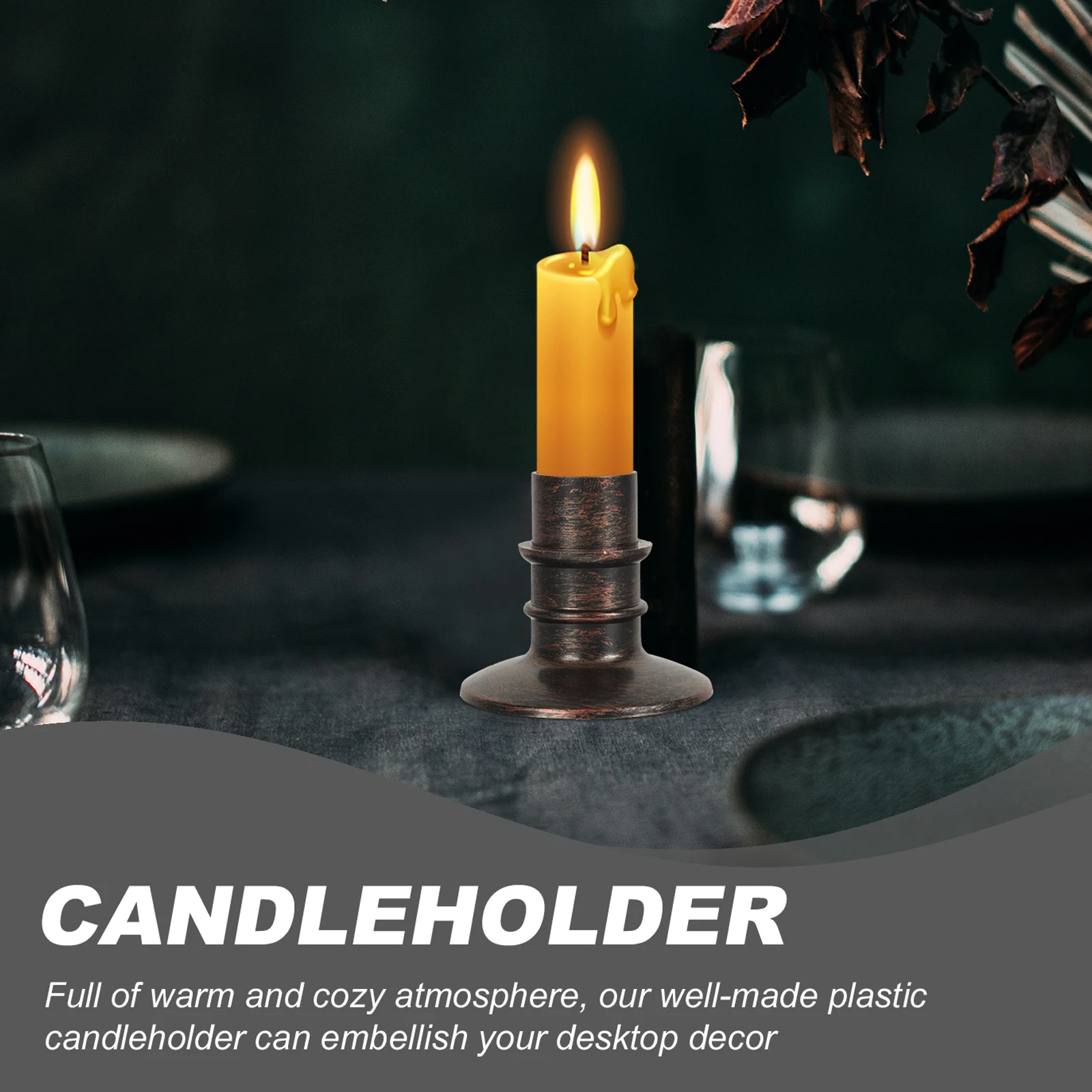 

10 pcs Simple Plastic Candlesticks Led Holder Decor For Home Desktop Living Room Decoration Hollow Out