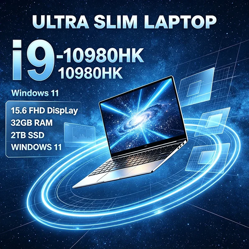 15.6 Inch 120Hz FHD IPS Laptop Intel I9-10980HK Processor 32GB Large RAM 2TB High Speed SSD Backlit LongLasting Battery Notebook