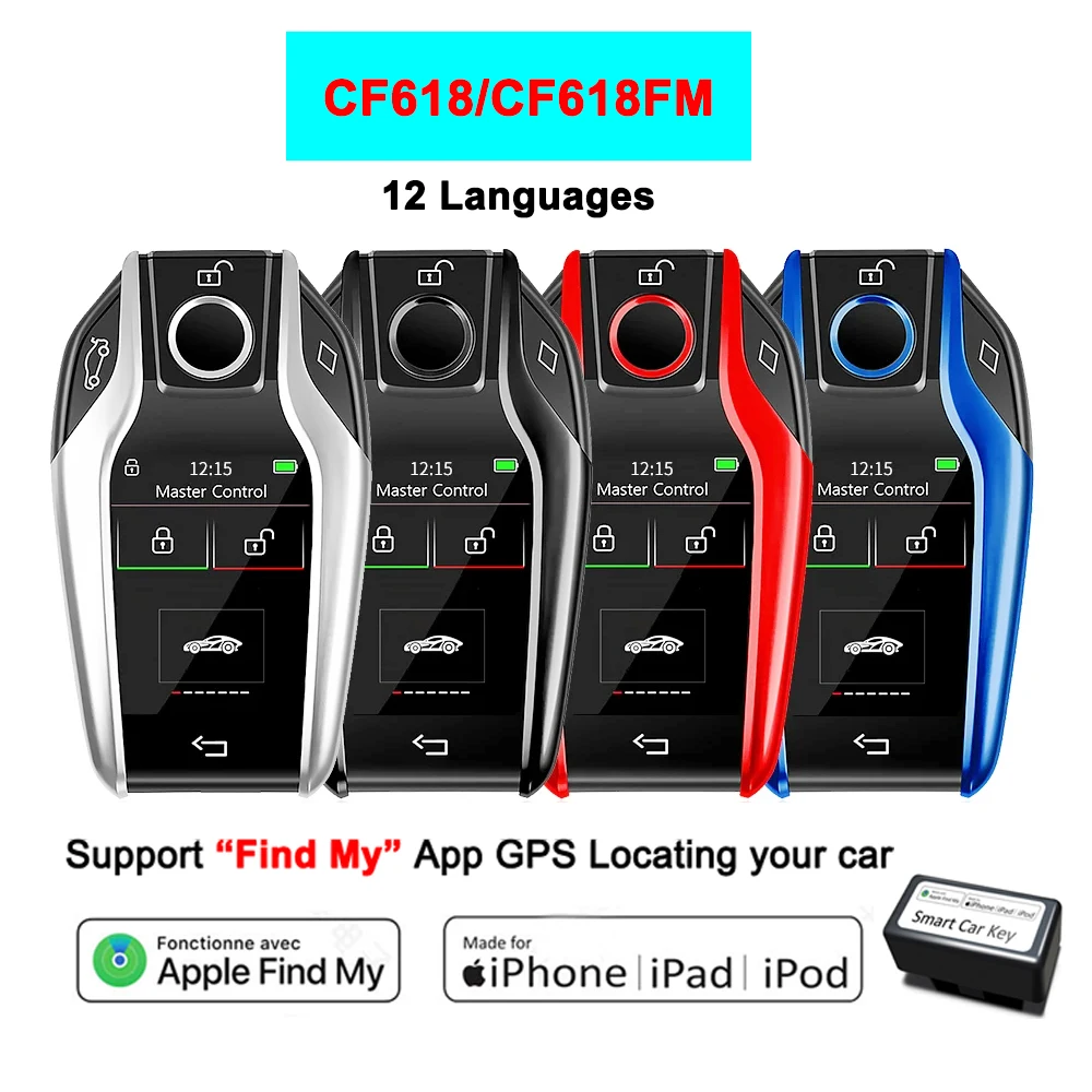 CF618 Modified LCD Smart Car Key For Benz BMW Benz Audi VW Nissan Toyota Honda Hyundai KIA Ford Mazda Apple Find My OBD Location