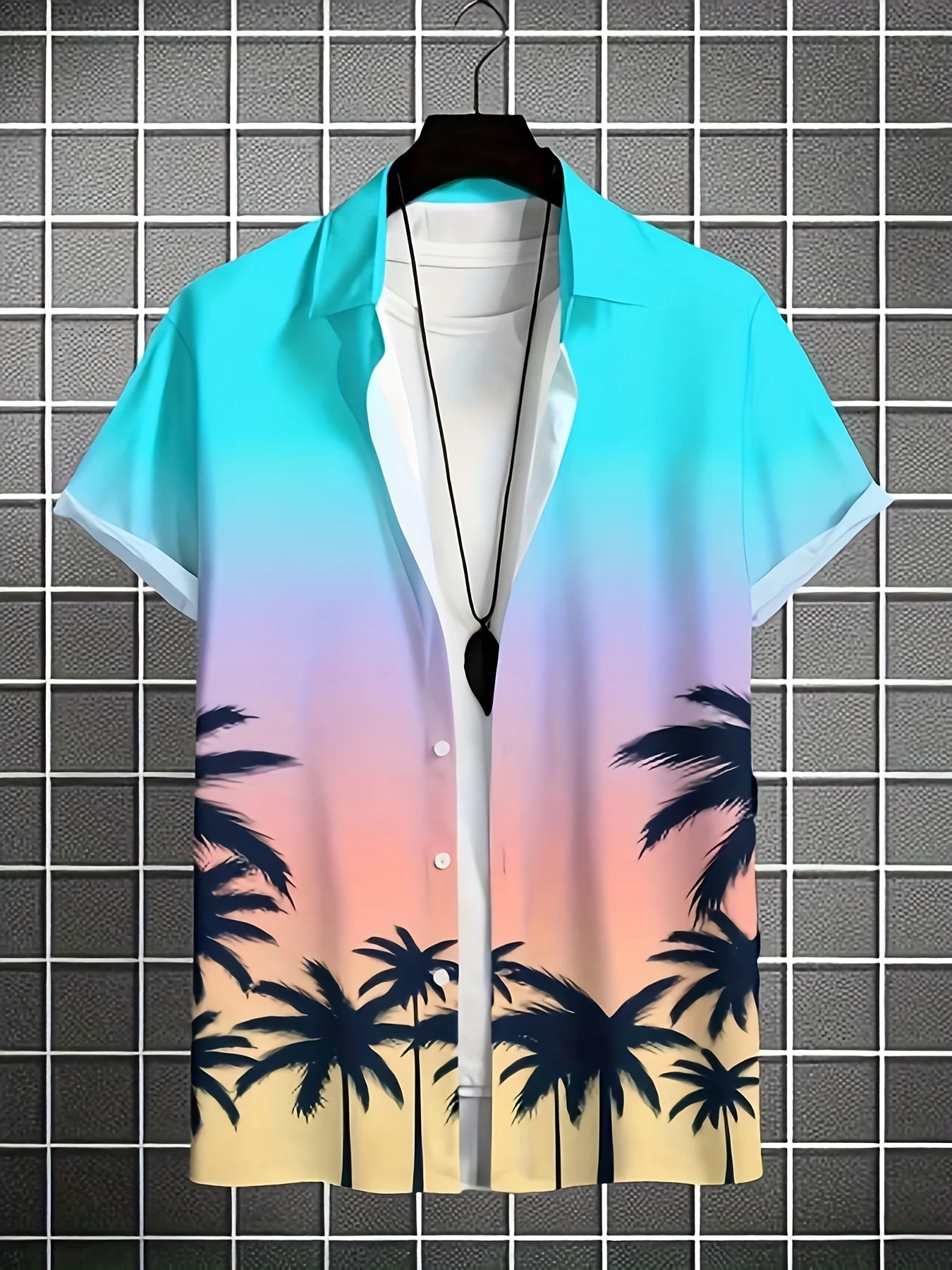 

Мужская рубашка с короткими рукавами, однотонная футболка, простой розовый дизайн, повседневный повседневный топ, оверсайз, S-5XL, лето