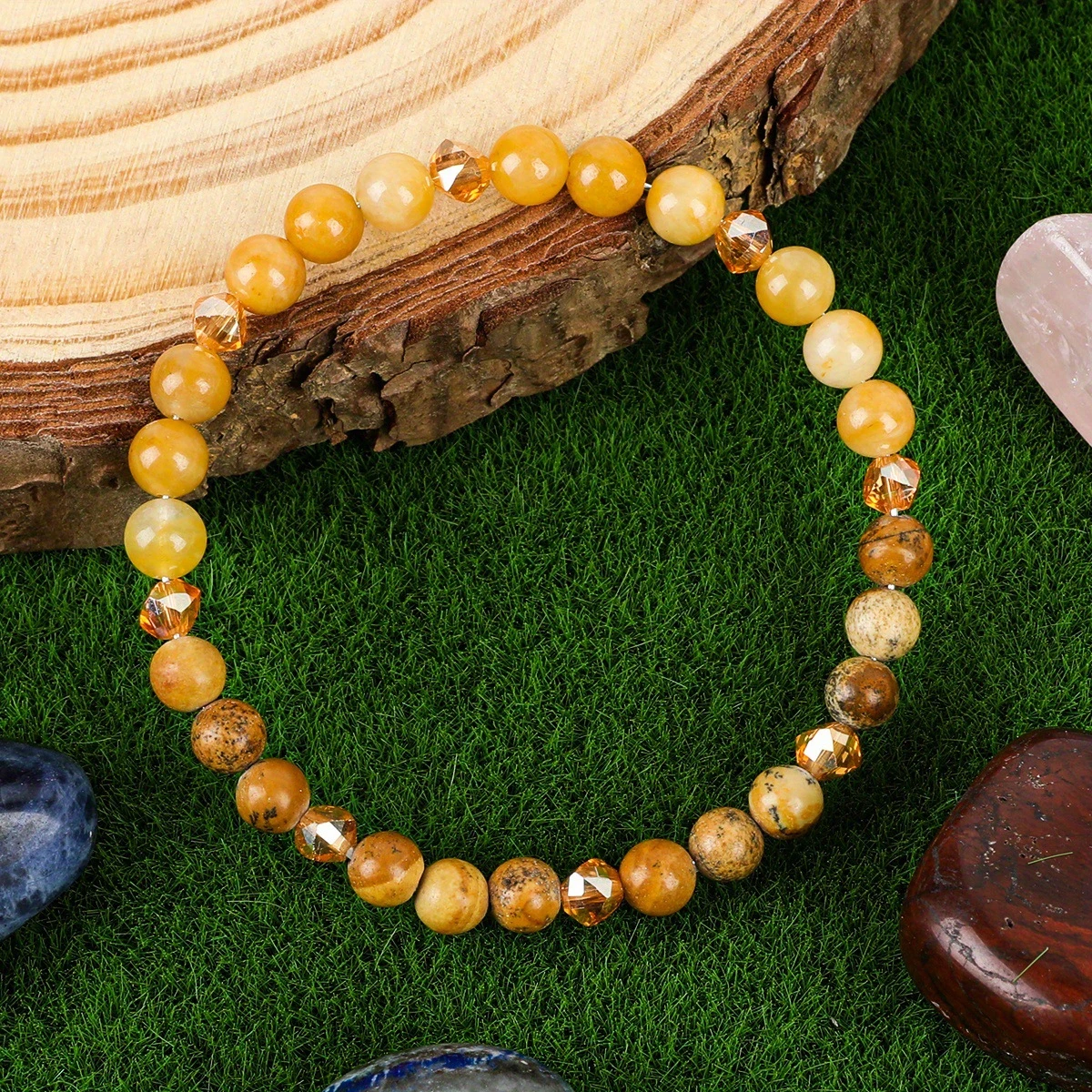 yellow bracelet Natural Stone Bracelet Unisex Handmade Jewelry 6mm for Wealth and Success jewelry bracelets