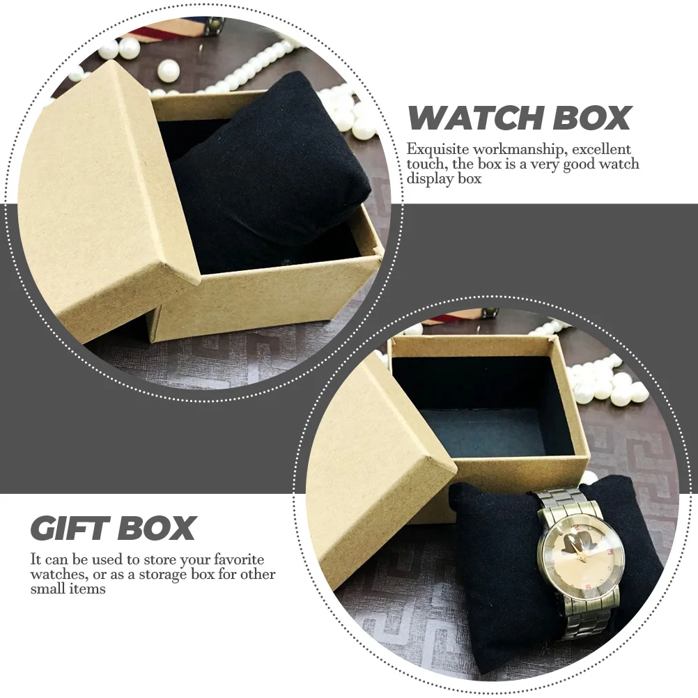 8 Pcs Kraft Paper Watch Box Storage Boxes Packing Wallet Drawer Organisers Earring Organizer Case Travel Jewelry Vintage