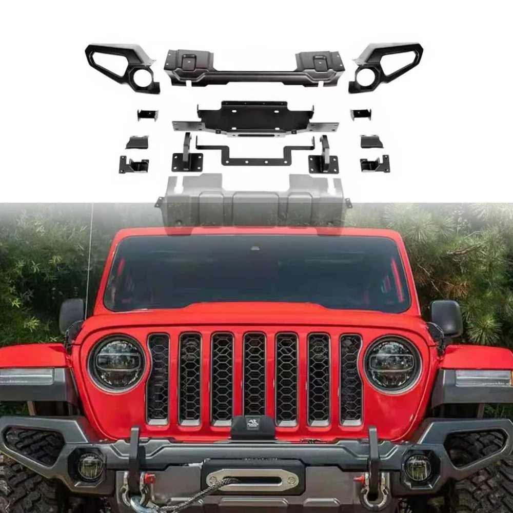 

SXMA JL1229 FRONT BUMPER Car Bumper Offroad 4x4 Auto Accessories Steel Front Bumper For Jeep Wrangler JL 18+