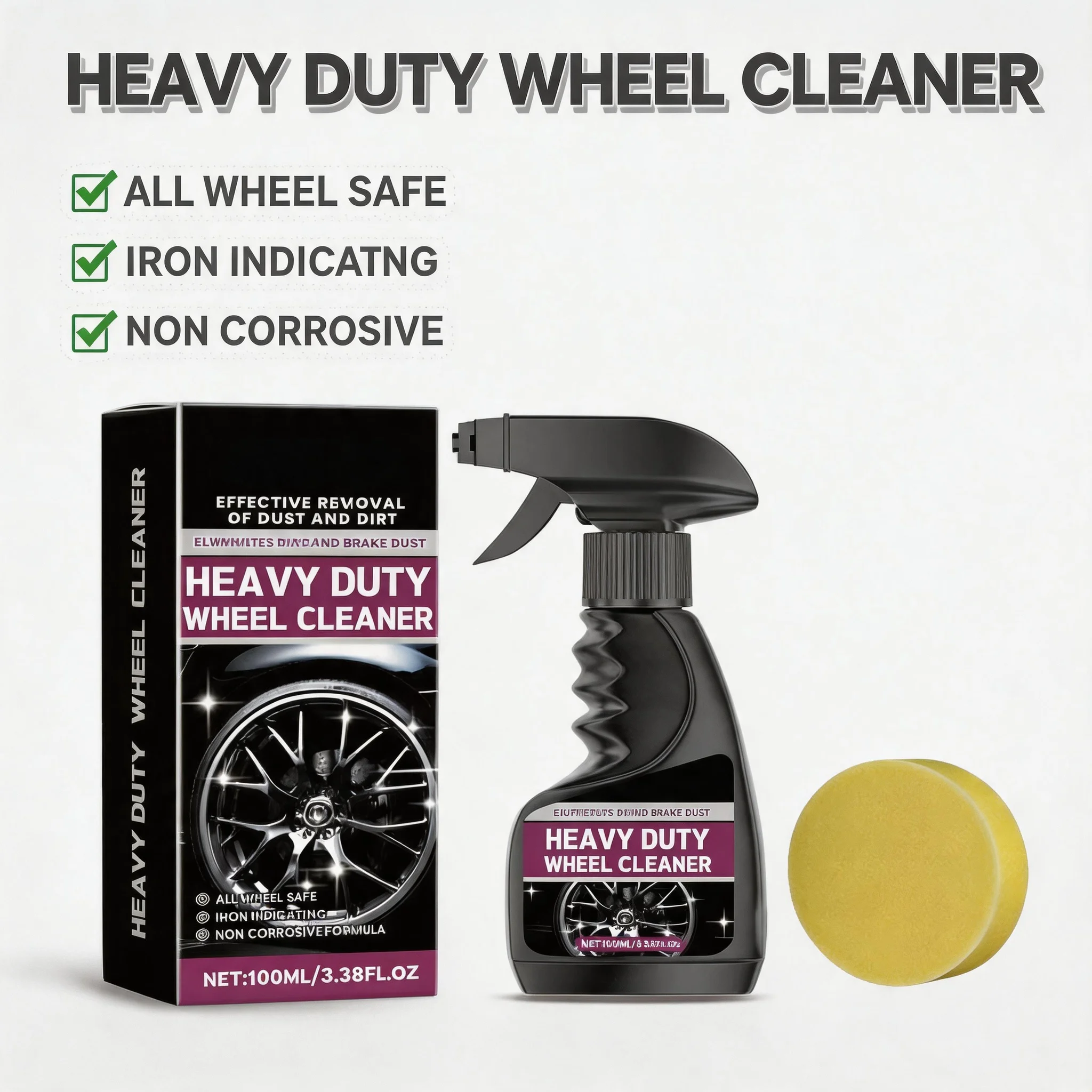 

Polishing Car Rim Cleaner Spray 100ml Long Lasting Wheel Tire Cleaner Auto Detailing Tire Cleaning Tools for Car Care