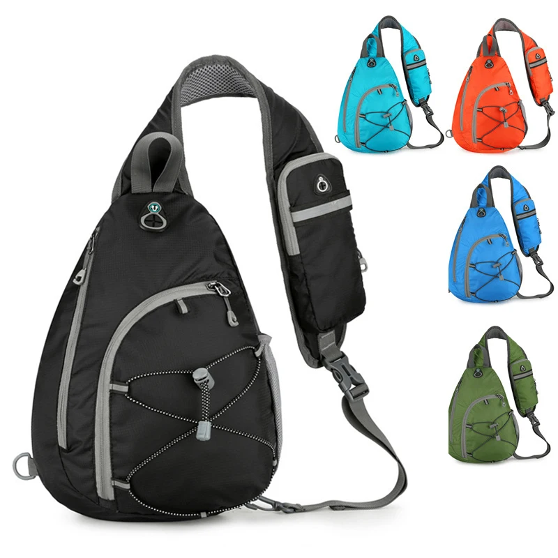 Lightweight Men Sling Backpack Chest Crossbody Bag Shoulder Bag Waterproof Chest Bag Travel Sports Gym Cycling Running Daypack