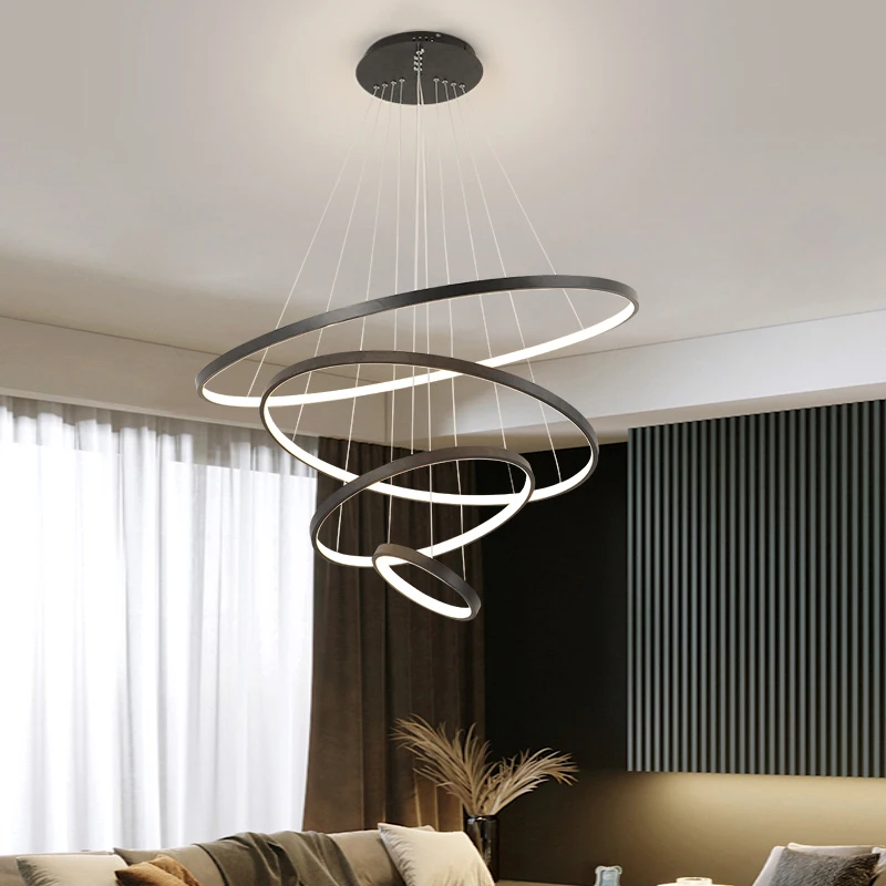 New Nordic ring led dining room chandelier modern minimalist living room bedroom interior lighting chandelier lamps deco maison