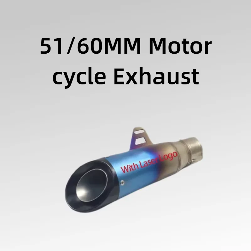 51/60mm 2-Layer 3-Layer Motorcycle Exhaust Muffler Pipe Z250 Z300 Z400 ZX10 MT0709 R25 R3 R6 For Kawasaki Ninja Honda Yamaha