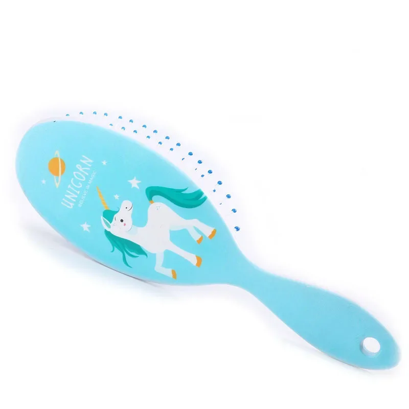 4 Color Cute Unicorn Animal Anti-static Hair Brush Massage Comb Shower Wet Detangle Hair Brush Salon Hair Styling Tools