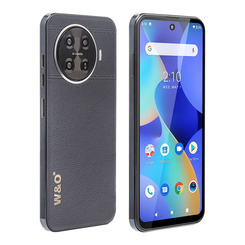 W & O-X300 Ultra mince Smartphone 6.6 pouces Android10 ,4 Go de RAM 64 Go Dean, 4800mAh Battrey, téléphones portables, 13MP Quatre caméras, touristes epip