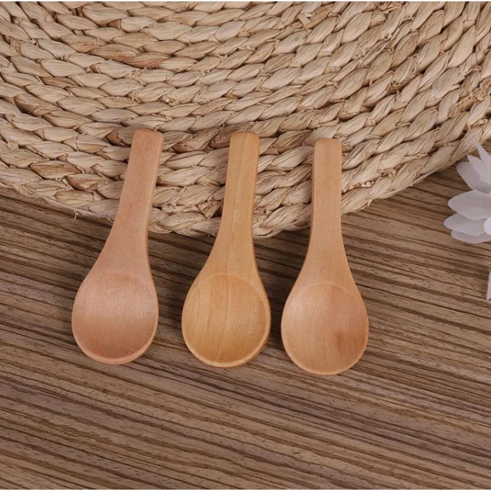 Japanese Small Wooden Spoon Wholesale 8cm Manual Salt Dessert Spoon Powder Wood Spoons Milk Powder Scoop Cuchara De Madera