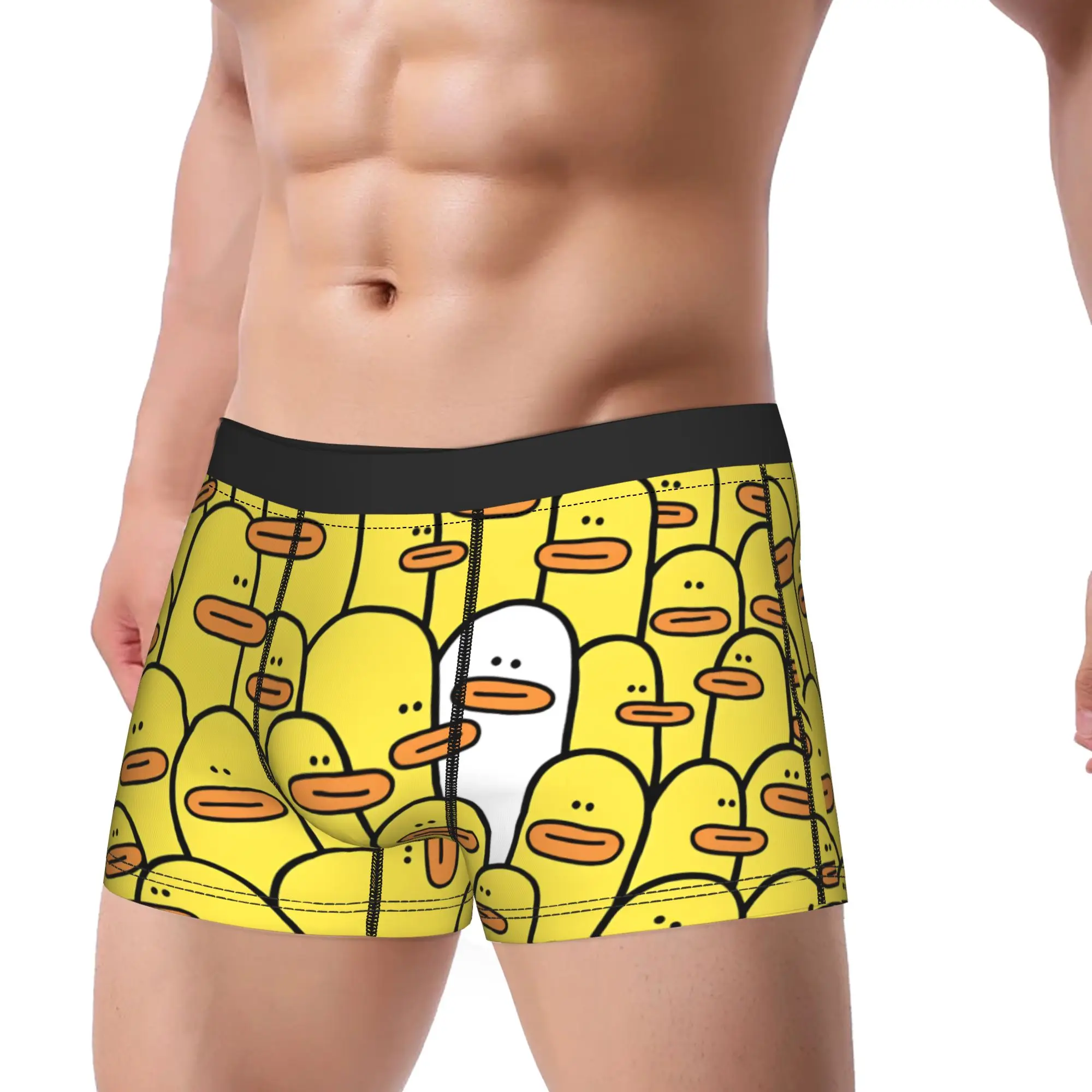 A Bunch Of Ducks That Are Standing In The Middle Boxer Shorts Pouch Underwear Printing Shorts Briefs Breathable Males Underpants