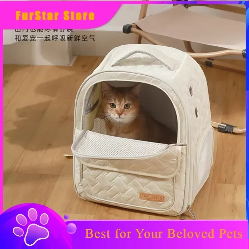 FurStarCat Backpack Carrier Breathable Portable Cat Bag  Cat Transport Foldable Cat Carrier Small Dog Carrier Dog Backpack Carri