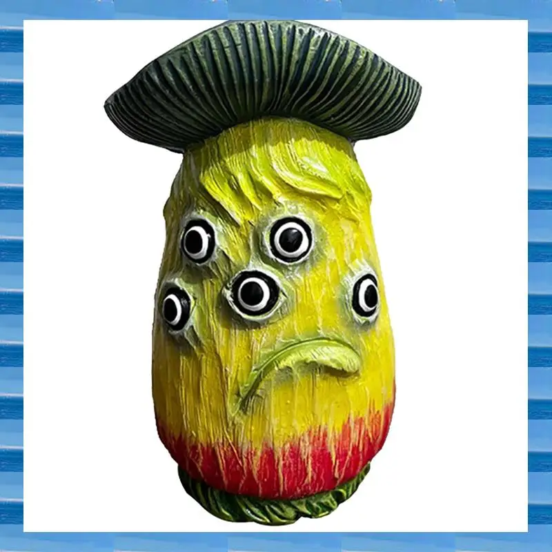 AT53 Halloween Skull Mushroom Sculpture, Resin Crafts, Home Garden Office Desktop Decoration