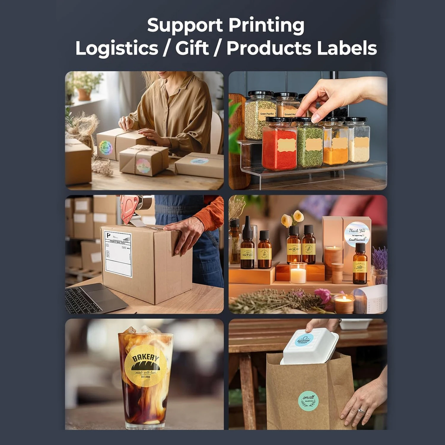 Marklife D200 4Inch Thermal Label Printer for Adhesive Stickers Printing with Bluetooth USB Interface High Quality for shipping