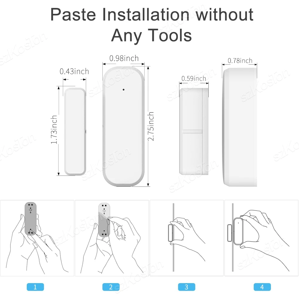 Tuya wifi zigbee porta janela sensor inteligente sistema de alarme proteção segurança em casa detectores porta aberta/fechada para alexa google