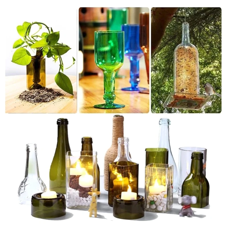 Glass Bottle Cutter Vertical Portable Quick DIY Bottle Cutting Tool Kits for Different Arcs Glass Bottle Cutters Dropship