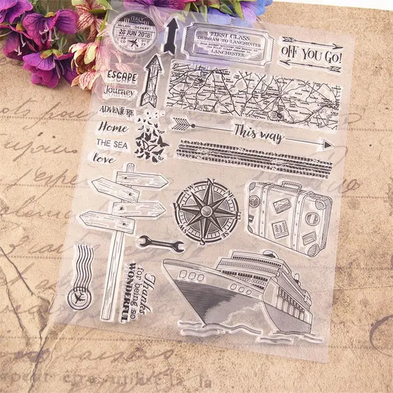 Nautical Travel wyczyść pieczęć silikonowa pieczątka Roller Stamp Album do scrapbookingu DIY karta albumu produkcji