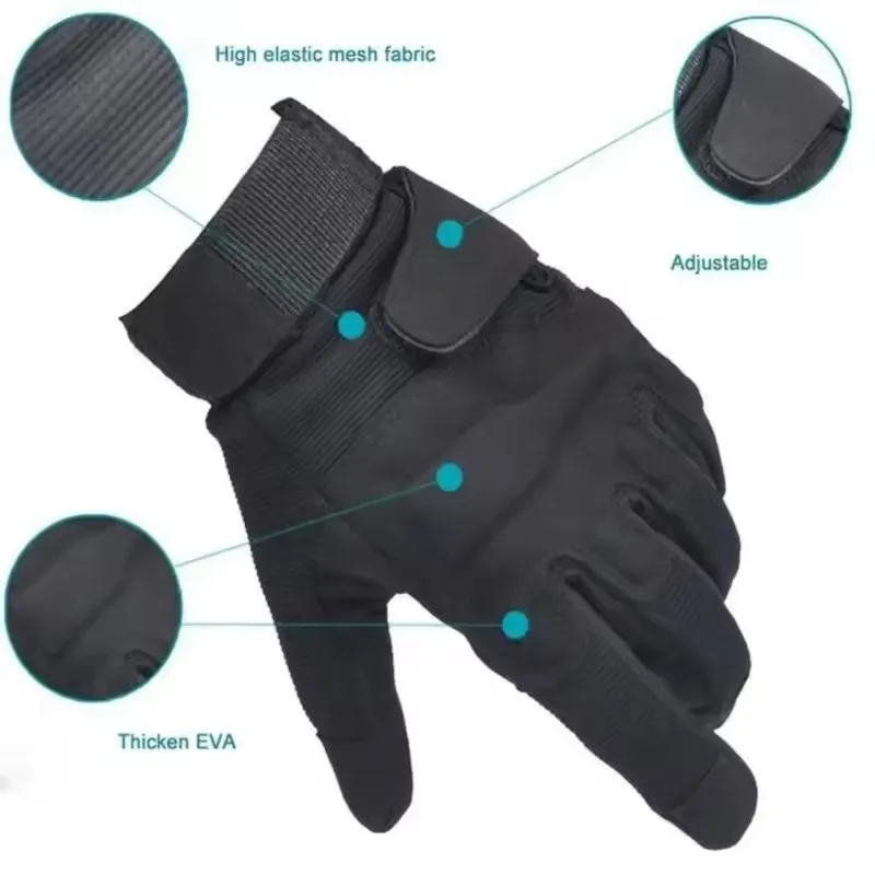 1Pair Z906 Full Finger Tactical Gloves Wear Resistant Breathable Anti Slip Gloves For Motorcycle Riding Cycling Hunting Shooting