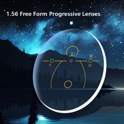 Lentilles progressives de forme libre avec protection UV, lunettes multifocales, lentille pour les délinquants, OLpermétropie et la myopie, 1.56