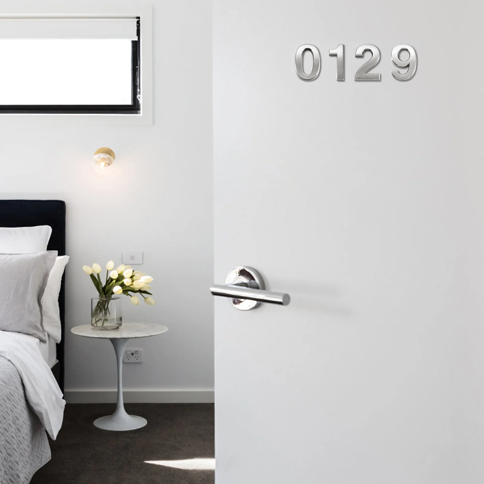 

10Pcs Metal House Numbers 0-9 Electroplated Door Address Signs for Exterior Wall Mailbox Hotel Office Modern Waterproof Number