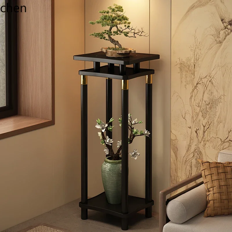 Flower Stand Living Room Floor-standing Storage Rack Multi-layer Solid Wood Bonsai Display RackN10