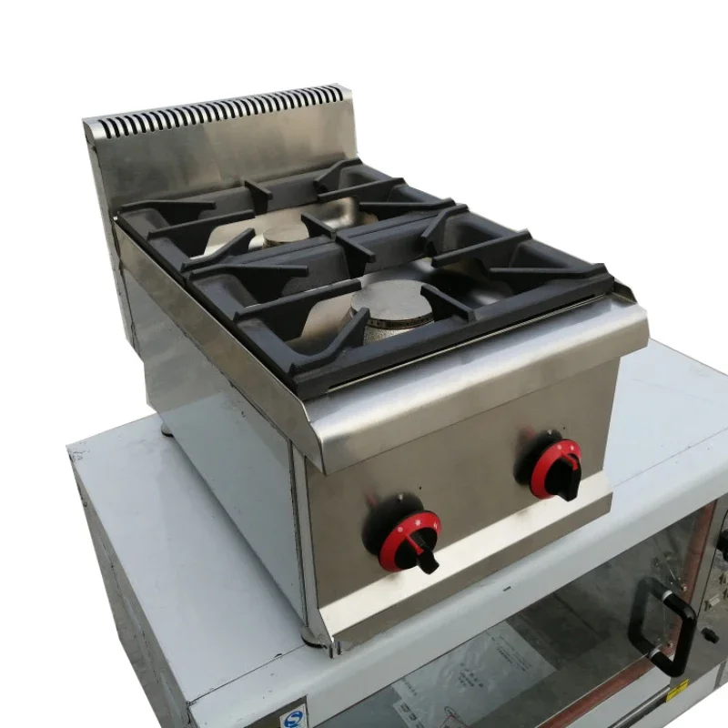 GH-587 Bureau Cuisinière À Gaz Claypot Portable En Acier Inoxydable Double Tête Cuisinière À Gaz Commercial Cuisinière À Gaz