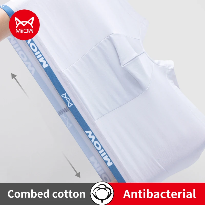 

MiiOW, 3 шт., осенне-зимние мужские боксеры 7A, антибактериальные мужские трусы с промежностью, мягкое хлопковое мужское нижнее белье, мужские трусы-боксеры