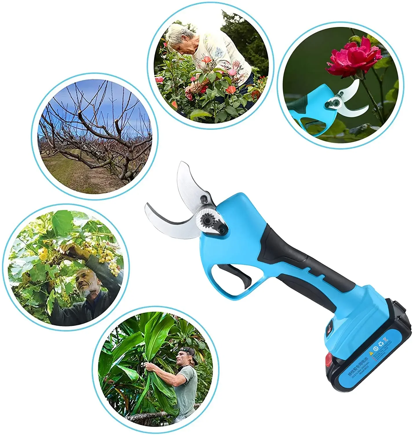 40mm Electric Pruning Shears Cutter Cordless Trimmer Garden Branch Cutting Tool