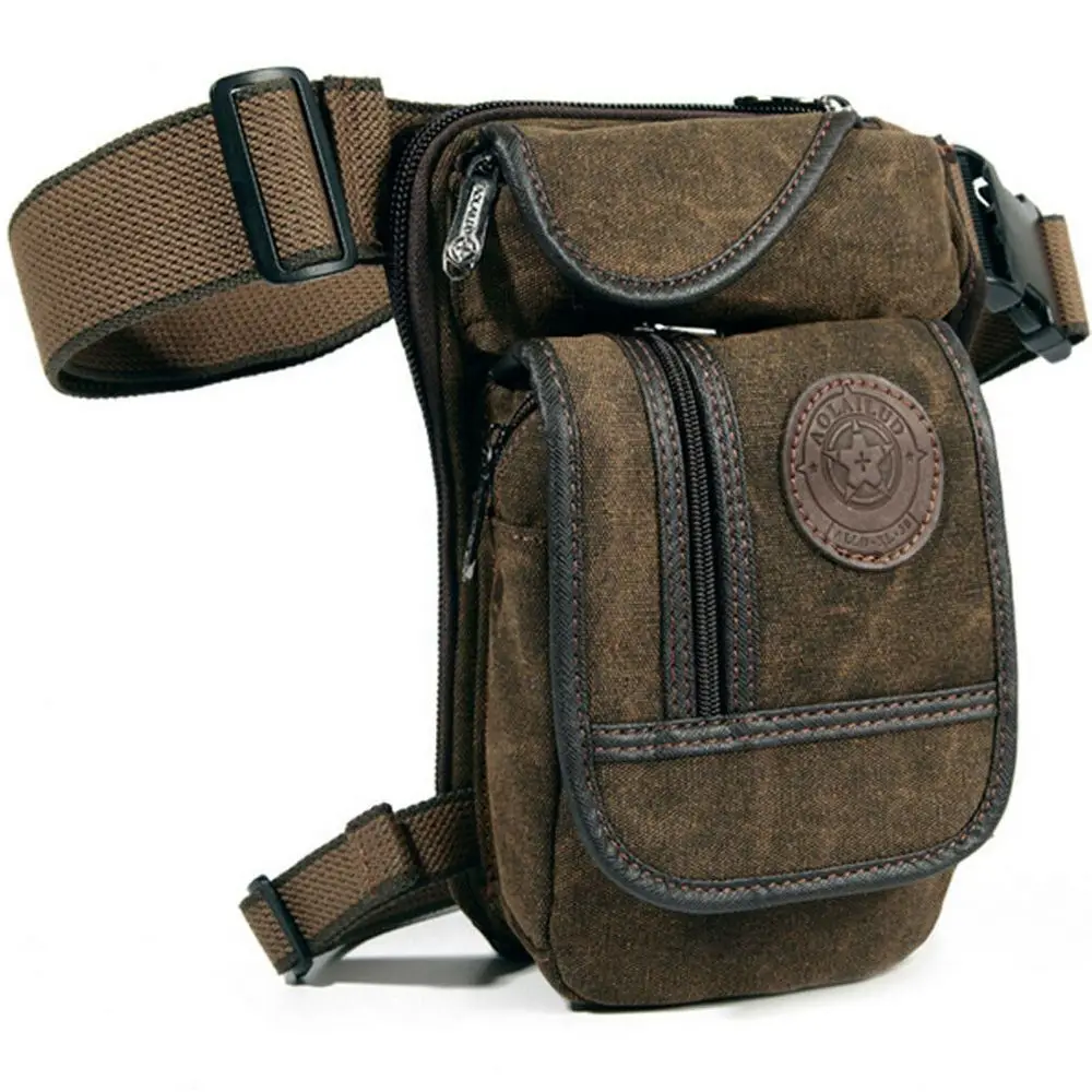 2024 Hip Belt Drop Leg Bag Shoulder Men Fanny Pack Riding Motorcycle Canvas Waist Thigh Pouch