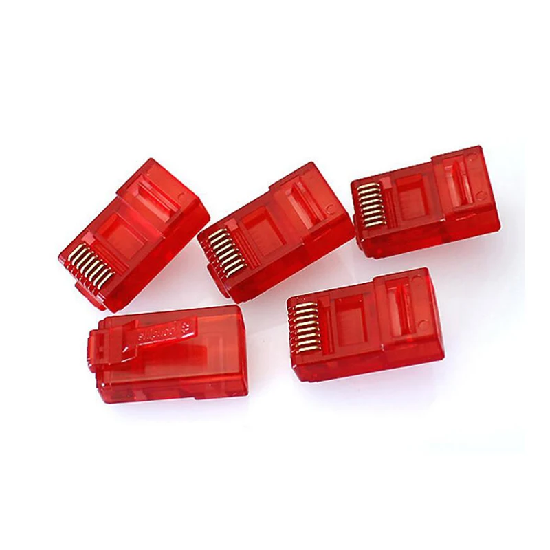 20PCS RJ45 Ethernet Cables Module Plug Network Connector RJ-45 Crystal Heads Cat5 Color Cat5e Gold Plated Cable