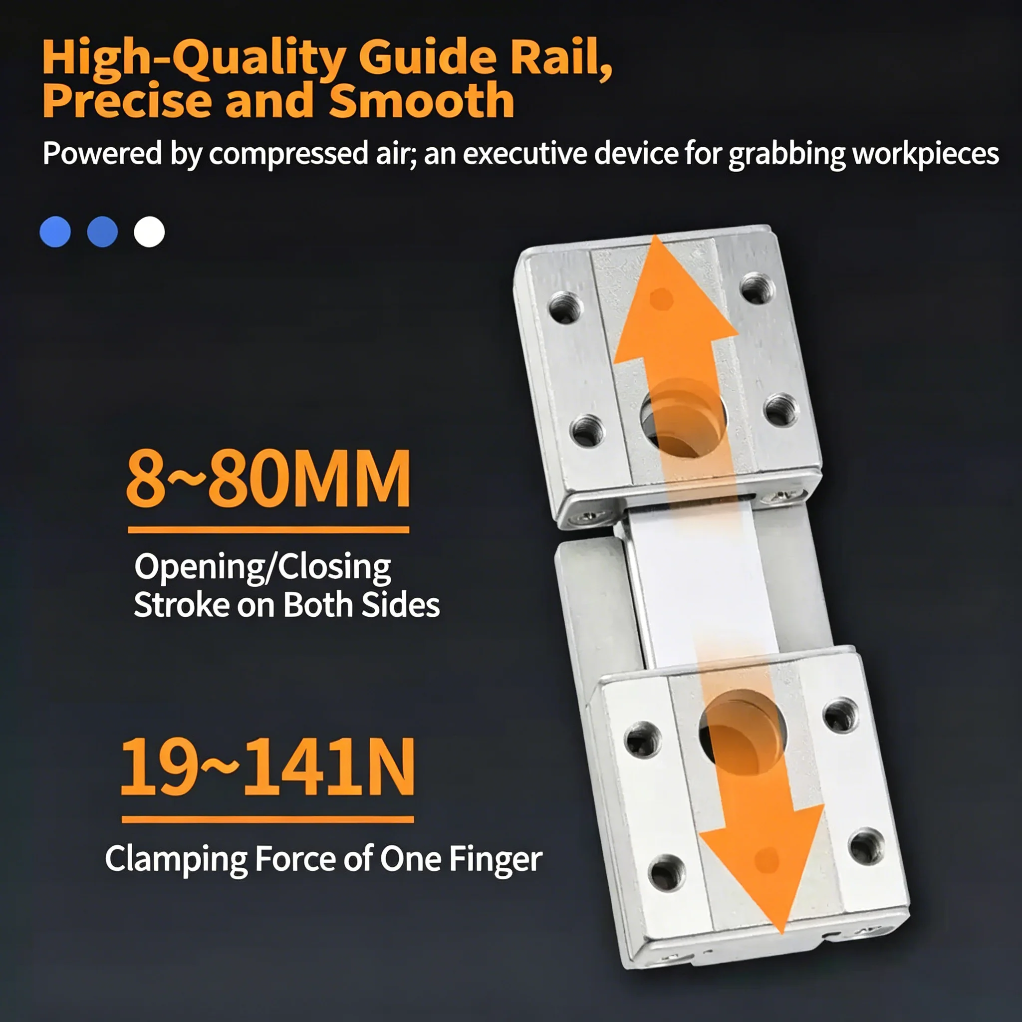 Cylinder Pneumatic Components Small Guide Rail Slide Finger MHF2-8D-12D-16D-20D/D1/D2