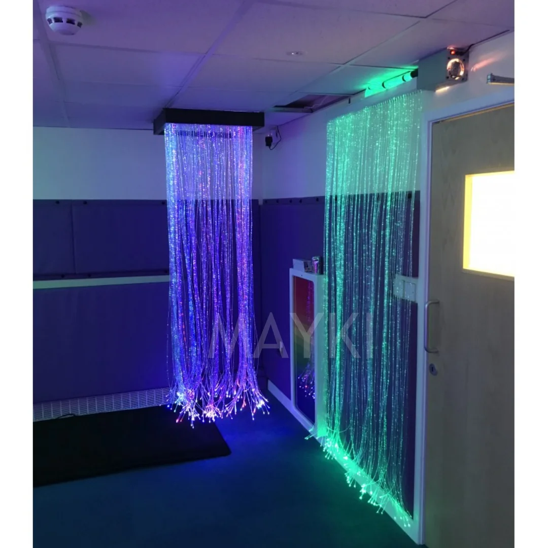Autism Therpy Fiber Optic LED Lights Fibre Optic Sensory Light Curtain  Color Changing Light Waterfall for Sensory Room