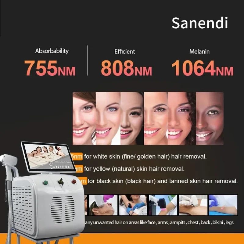 2024New professional diode laser hair removal machine for skin rejuvenation,whitening, and whole body hair loss beauty equipment