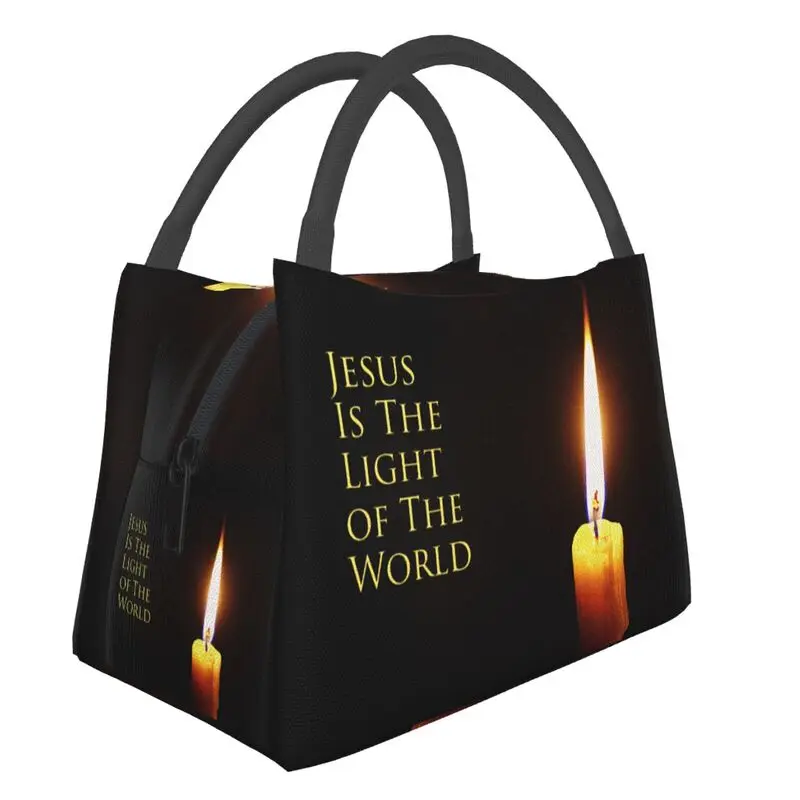 

Jesus Christian Thermal Insulated Lunch Bags Women The Light Of The World Portable Lunch Container Meal Food Box