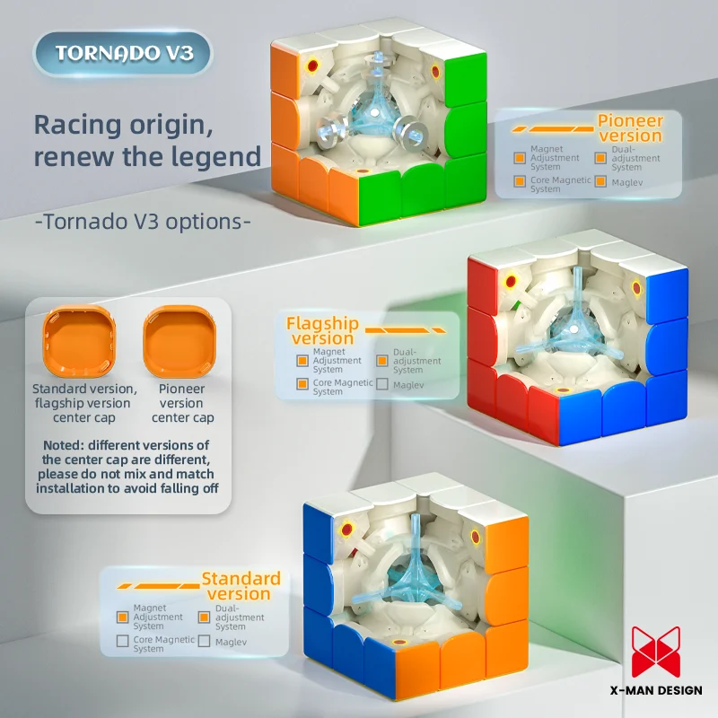 QiYi-Cubo mágico XMAN Tornado V3 Speedcube 3x3x3, núcleo magnético Maglev, rompecabezas profesional de velocidad 3x3, juguetes para niños