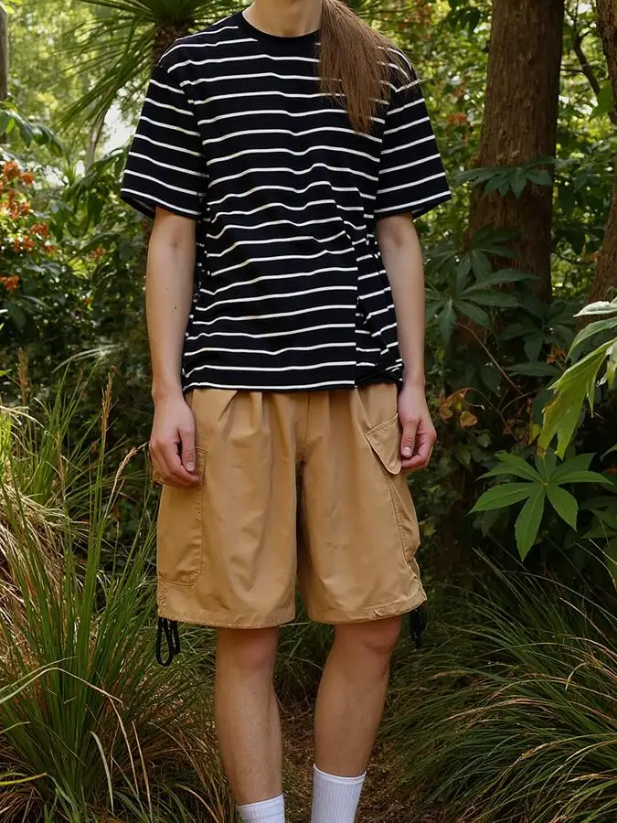 Pantaloncini multitasche a gamba larga Donna Office Lady Elegante A-Line Bottoni classici Vita alta Moda Chic Streetwear Preppy Dimagrante