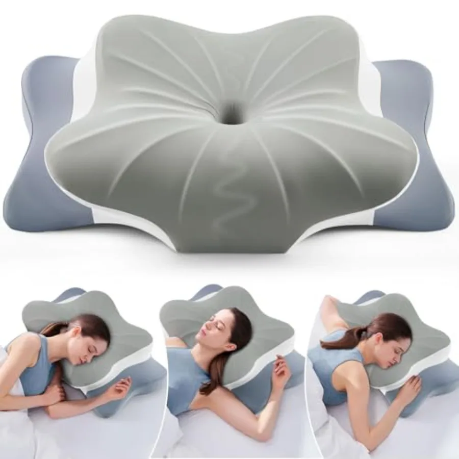 

Cervical Pillow for Neck and Shoulder Pain Relief, Cooling Contour Memory Foam Pillow, Dual-Height Ergonomic Neck Support Pillo