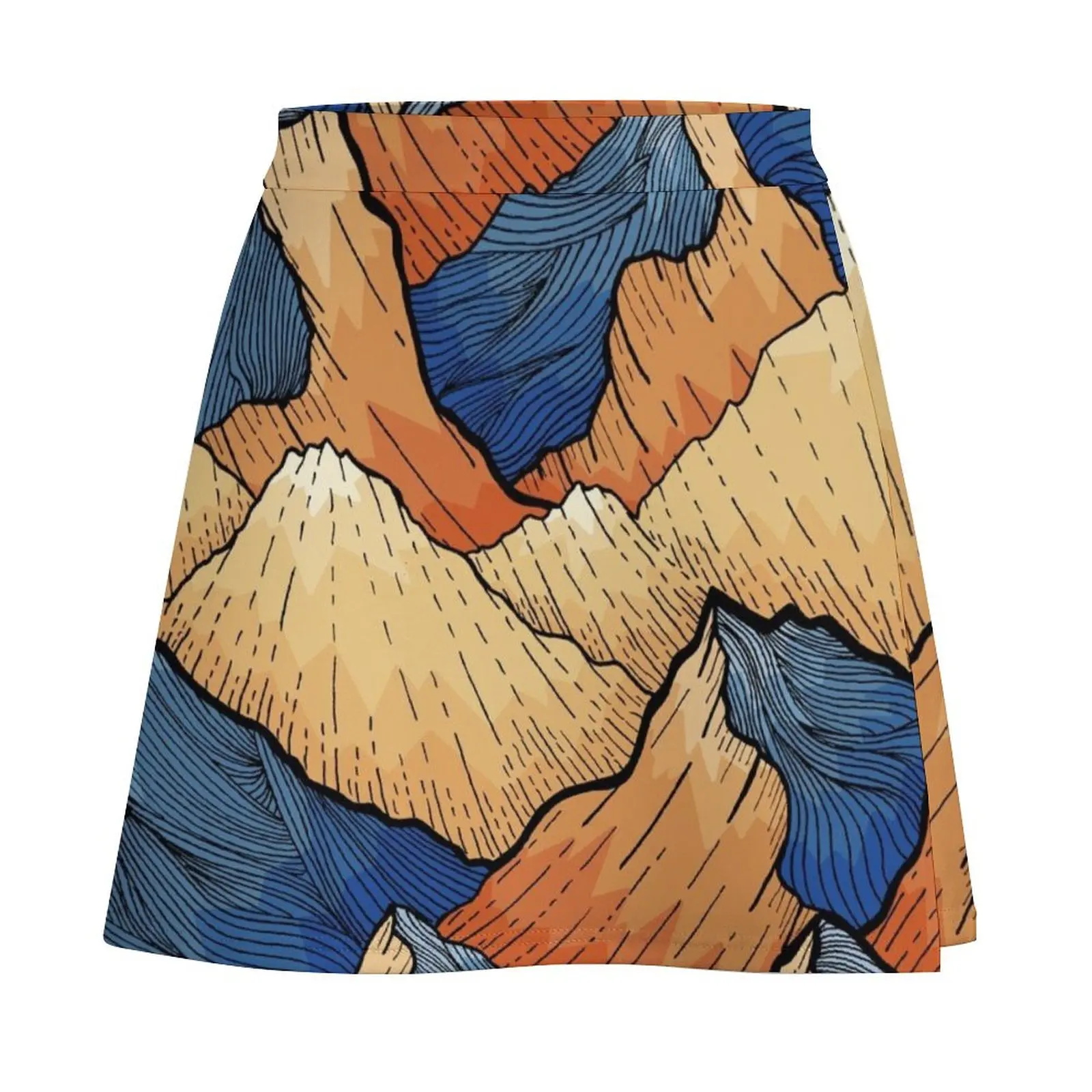 The Sea Peak Pattern Mini Skirt Short skirt woman short skirts for women Mini Skirt