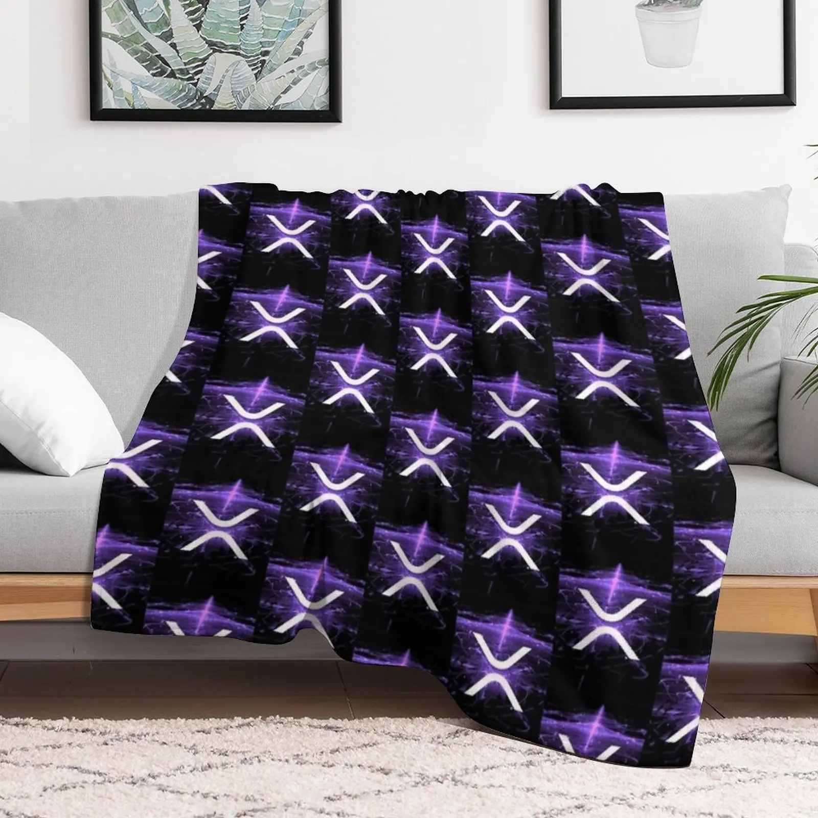 XRP cryptocurrency - XRP V-Neck Classic Throw Blanket Decorative Sofa blankets and throws Luxury Hair Blankets